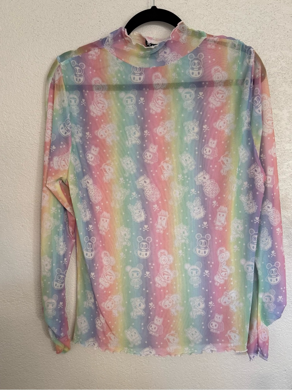 Tokidoki Pastel Rainbow Long-Sleeve Mesh Top